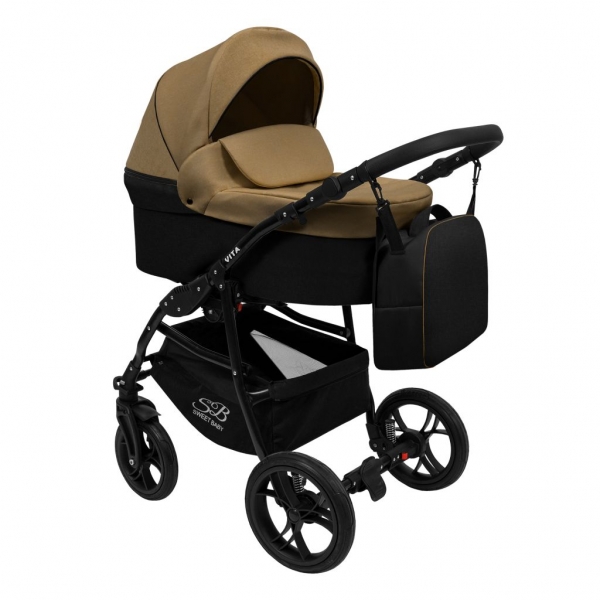 Коляска 2 в 1 Sweet Baby Vita, Beige / Black (Коричневый / Черный)