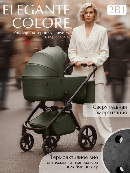 Коляска 2 в 1 Sweet Baby SBL Elegante Therma Colore Green