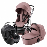 Коляска 3 в 1 Britax Roemer Smile 5Z, Dusty Rose (Розовый) + Автокресло Britax Roemer Baby-Safe Pro Classic (0-13 кг), Deep Black (Черный)