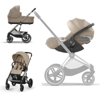 Коляска 3 в 1 Cybex Balios S Lux 2025 цвет Almond Beige + Автокресло Cloud T Plus цвет Cozy Beige