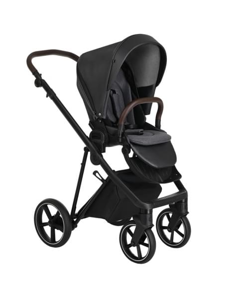 Коляска 3 в 1 Roan Sol Leather, Black Pearl (Черный)