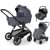 Коляска Agex Prima Pro 3 в 1 с автокреслом i-Safe Black Grey (Серый)