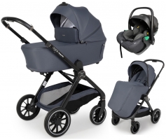 Коляска Agex Prima Pro 3 в 1 с автокреслом i-Safe Black Grey (Серый)