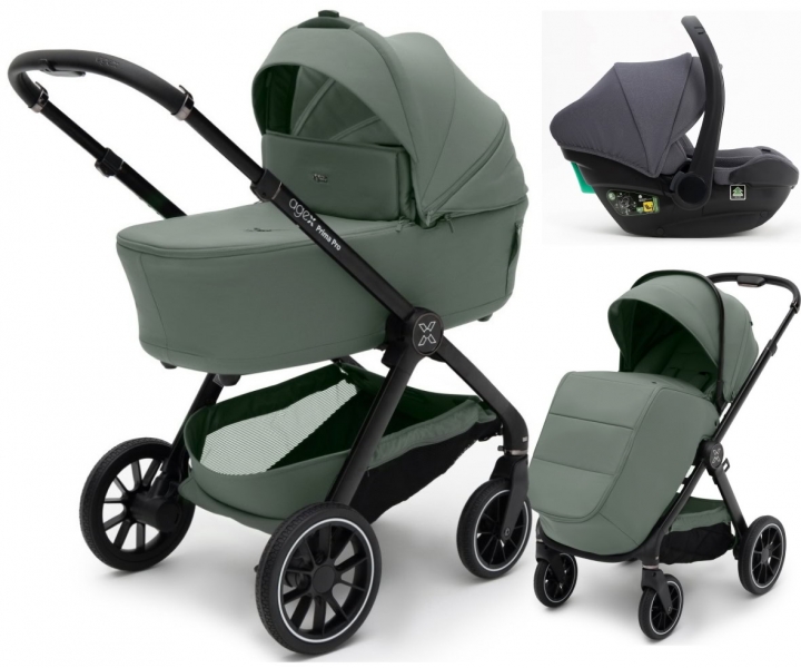 Коляска Agex Prima Pro 3 в 1 с автокреслом i-Team Grey APF664 Green (Зеленый)