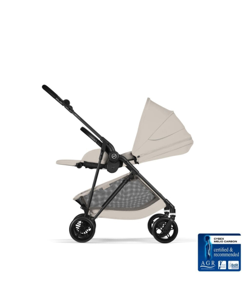 Коляска Cybex Melio Carbon 2026 цвет Dune Grey с дождевиком
