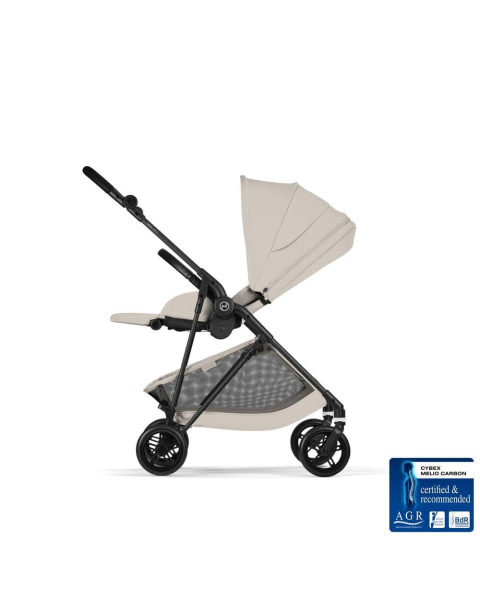 Коляска Cybex Melio Carbon 2026 цвет Dune Grey с дождевиком