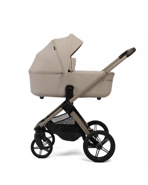 Коляска детская Peppy Monaco thermo 2 в 1 Latte (бежевый), рама серо-коричневая