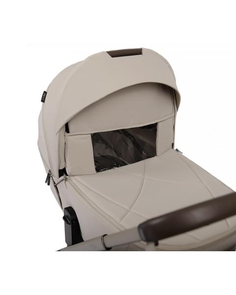 Коляска детская Peppy Monaco thermo 2 в 1 Latte (бежевый), рама серо-коричневая