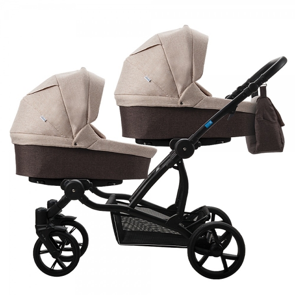 Коляска для двойни 2 в 1 AroTeam Twinat Duo 19, 02 (Коричневый / Бежевый)