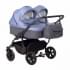 Коляска для двойни 2 в 1 Indigo Charlotte Sity Duo, Cs 06 (Темно-серый + Сине-серый)