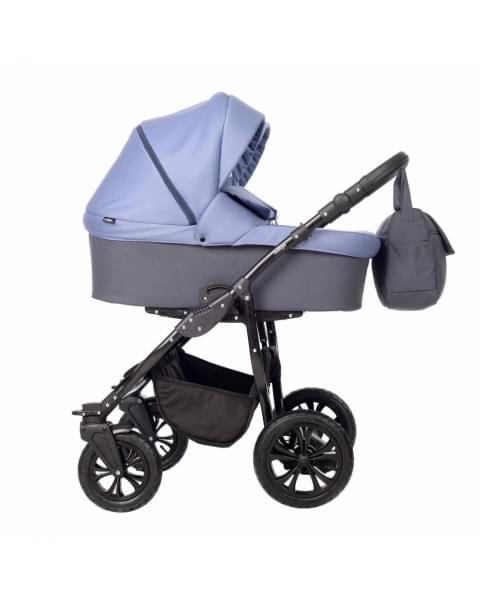Коляска для двойни 2 в 1 Indigo Charlotte Sity Duo, Cs 06 (Темно-серый + Сине-серый)