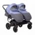 Коляска для двойни 2 в 1 Indigo Charlotte Sity Duo, Cs 06 (Темно-серый + Сине-серый)