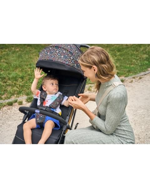 Коляска прогулочная Chicco Glee, Playful Black (Черный / Принт)