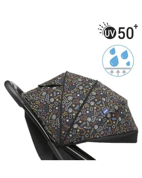 Коляска прогулочная Chicco Glee, Playful Black (Черный / Принт)