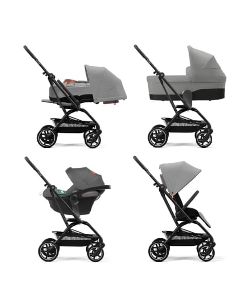 Коляска прогулочная Cybex Eezy S Twist+ 2 BLK (с дождевиком и бампером), Lava Grey (Серый)