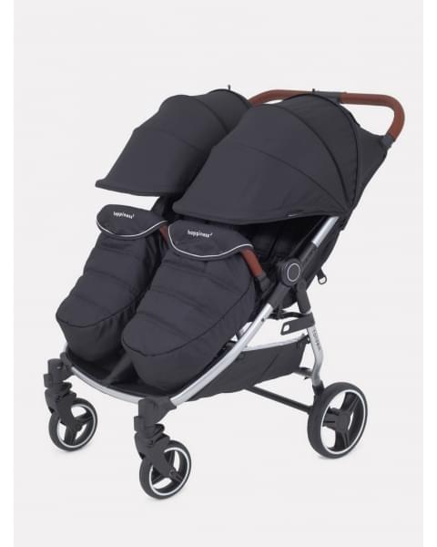 Коляска прогулочная для двойни Mowbaby Tandem Black
