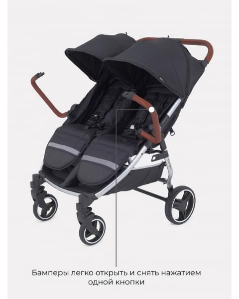 Коляска прогулочная для двойни Mowbaby Tandem Black