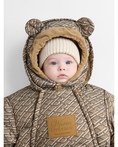 Комбинезон-трансформер детский от Happy Baby beige letters