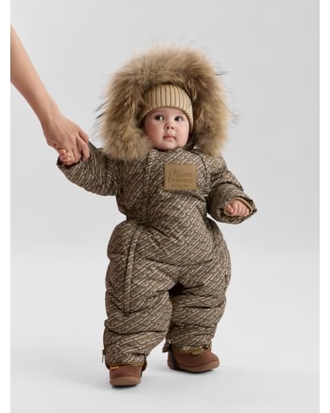 Комбинезон-трансформер детский от Happy Baby beige letters