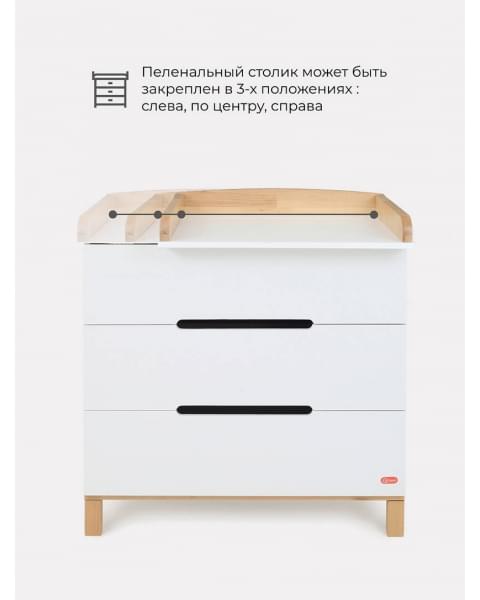 Комод пеленальный Rant Indy 800/3 Cloud white