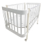 Кровать детская Indigo Italiano Baby продольный маятник на колесах белый-кашемир