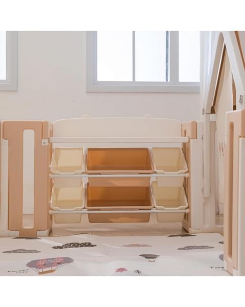 Манеж UNIX Kids DeLuxe House&Storage Camel, 150 x 180 см с игровыми аксессуарами