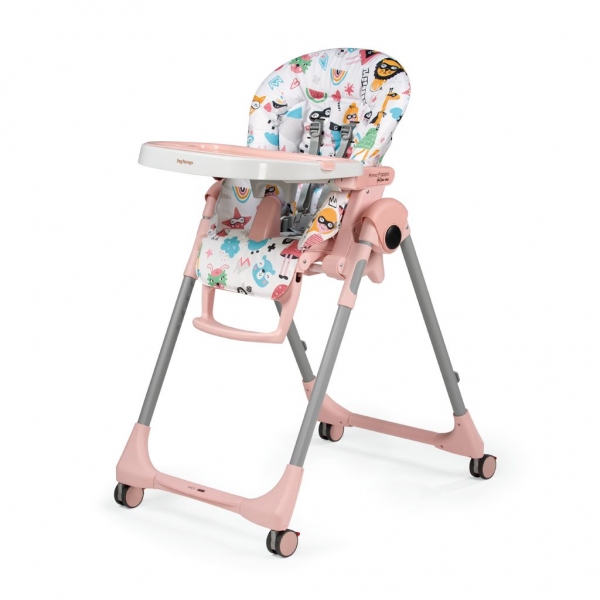 Стульчик для кормления Peg-Perego Prima Pappa Follow Me, Super Girl (Белый с рисунком)