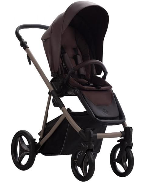 Детская коляска Bebetto Pelpasso Pro 3 в 1 с автокреслом Avionaut Cosmo 05 Kaszmir коричневая кожа/бежевая рама