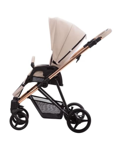 Детская коляска Bebetto Yoddi Premium Class 2 в 1 01 бежевая кожа рама бронза
