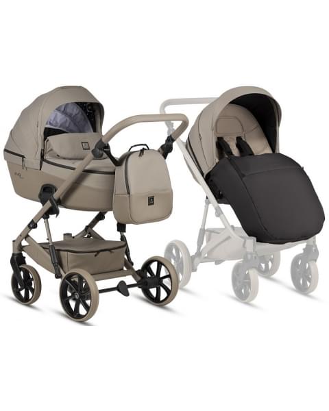 Детская коляска Tutis Viva 6 Plus Essential 3 в 1 с автокреслом Elo Lux EduSky Black 1612068 Warm Grey