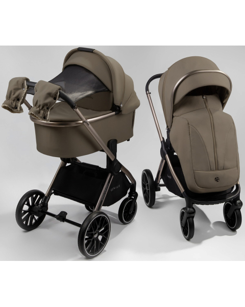Детская коляска AmaroBaby Genius 3 в 1 с автокреслом Rant Miro коричневый
