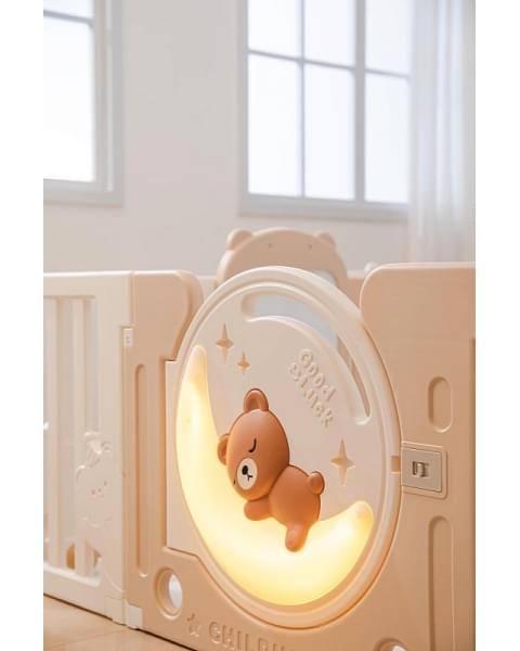 Манеж UNIX Kids DeLuxe House&Storage Camel, 150 x 180 см с игровыми аксессуарами