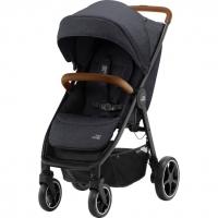 Коляска прогулочная Britax B-Agile R, Black Shadow / Brown (Черный / Коричневый бампер)