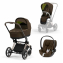 Коляска 3 в 1 Cybex Priam IV шасси Rose Gold, Khaki Green (Хаки)