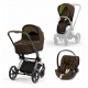 Коляска 3 в 1 Cybex Priam IV шасси Rose Gold, Khaki Green (Хаки)