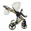Коляска 2 в 1 Junama Glow V2, JGLv2-02 (Белая кожа / Золото / Рама золото)