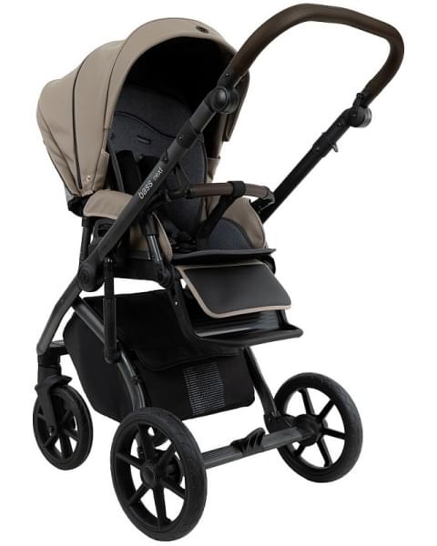 Детская коляска Roan Bass Next Кожа 2.0 3 в 1 с автокреслом Tutis Elo Lux EduSky Black BNL/71/2 Cappucino/Black/ руч.Коричневый