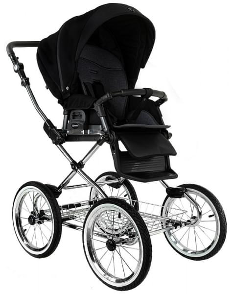 Детская коляска Roan Bass Next Classic 2.0 d14 3 в 1 с автокреслом Tutis Elo Lux EduSky Black BSNC/95/2 Caviar/Black/руч.Cappuccino