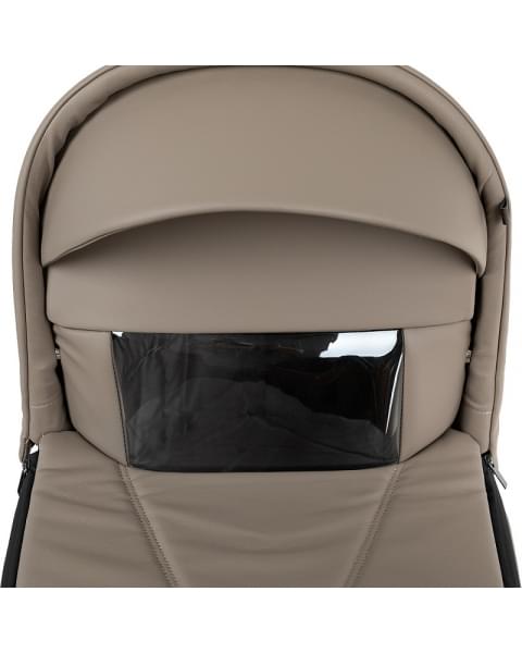 Детская коляска Roan Bass Next Кожа 2.0 3 в 1 с автокреслом Tutis Elo Lux EduSky Black BNL/71/2 Cappucino/Black/ руч.Коричневый