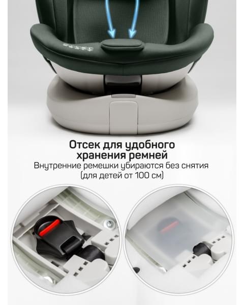 Детское удерживающее устройство Amarobaby Defender, i-Size, 40-150 см, зеленый