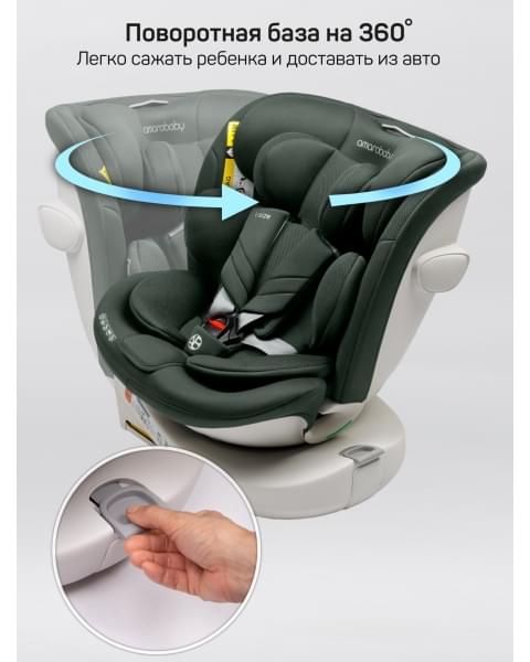 Детское удерживающее устройство Amarobaby Defender, i-Size, 40-150 см, зеленый