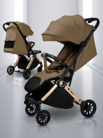 Прогулочная коляска Amarobaby Handy, коричневый/золотой