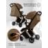 Прогулочная коляска Amarobaby Handy, коричневый/золотой