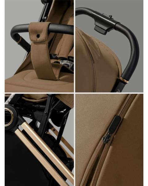Прогулочная коляска Amarobaby Handy, коричневый/золотой