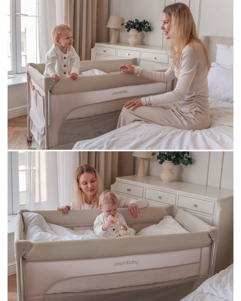Манеж-кровать Amarobaby OASIS прямоугольный, мокко