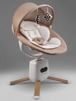 Качели электронные детские Amarobaby Jolly swing, бежевый, белый вкладыш