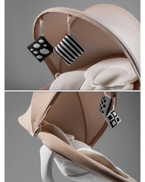 Качели электронные детские Amarobaby Jolly swing, бежевый, белый вкладыш