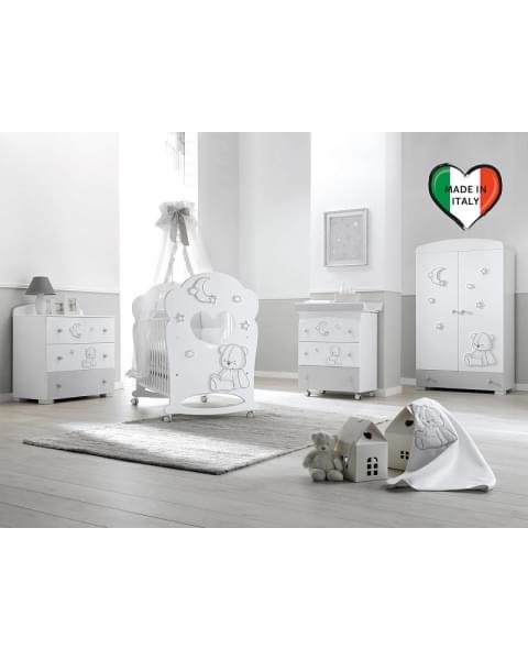 Детская кровать Erbesi Stella с окном белый/серый