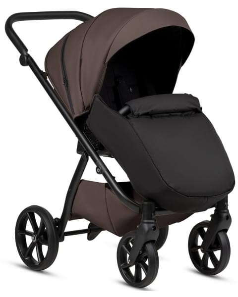 Детская коляска Tutis Uno 6 Plus Leather collection 3 в 1 с автокреслом Elo Lux EduSky Black 1402177 Cioccolata