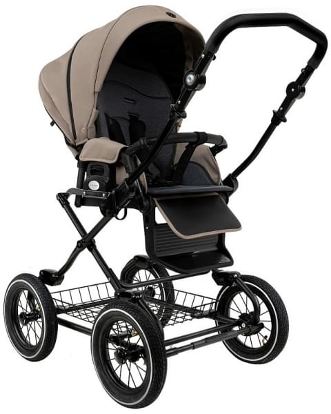 Детская коляска Roan Bass Next Classic 2.0 d12 3 в 1 с автокреслом Tutis Elo Lux EduSky Black BNC/80/2 Hazel/Black/руч.Black